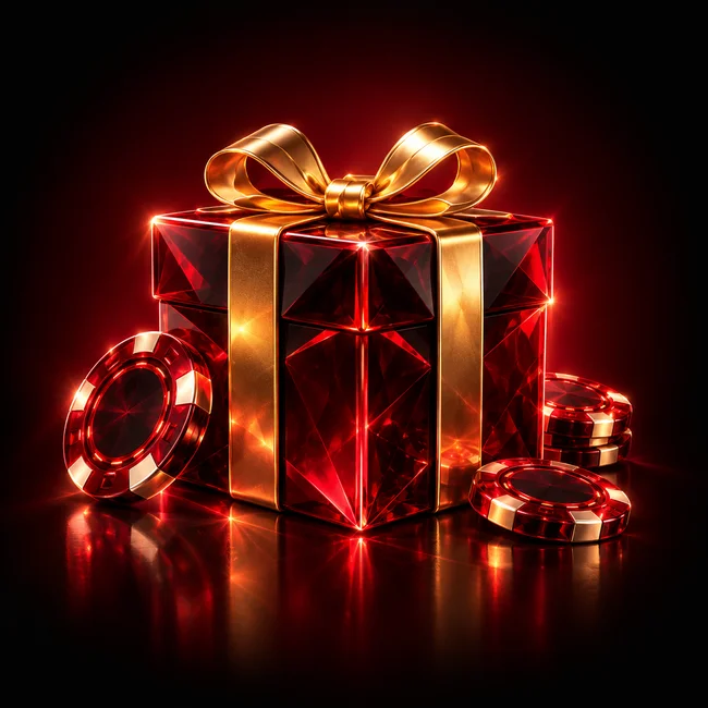 Confezione regalo rossa con fiocco dorato