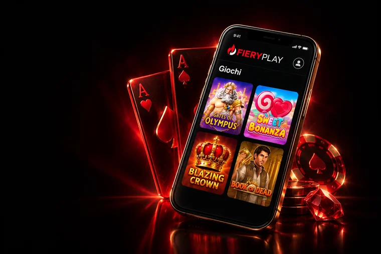 Illustrazione di un’interfaccia FieryPlay su smartphone